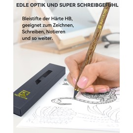 RaylKING B300 Perpetual Rosewood Pencil - Refillable Graphite Pencil with 3 HB Tips and Brass Thread in Elegant Gift Box