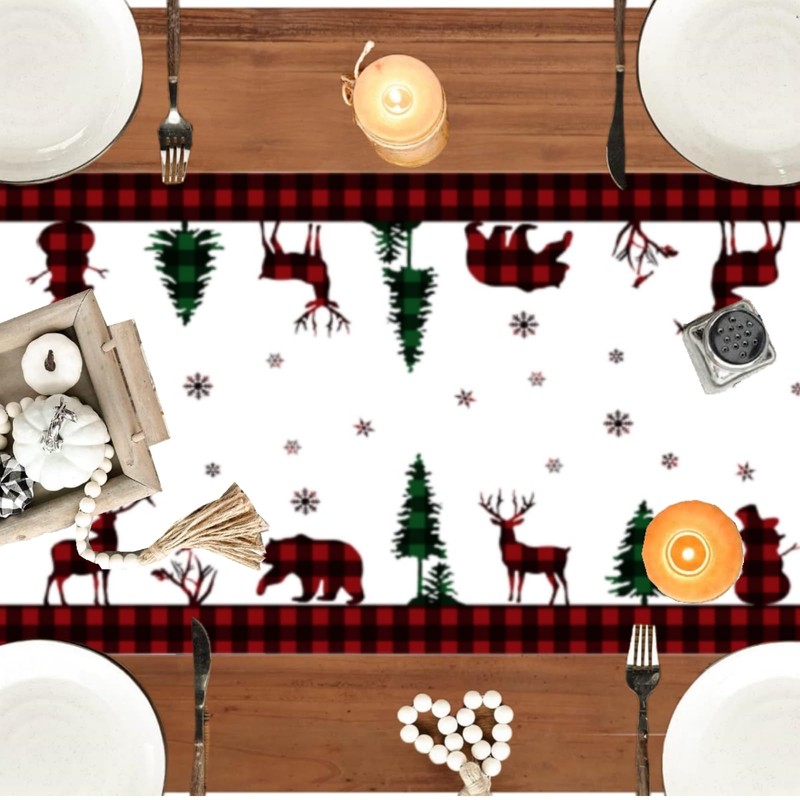 LOZULO Christmas Table Runner Red 40cm Wide 140cm Long Xmas