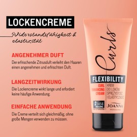 JOANNA Professional Curls Lockencreme für Widerstandsfähigkeit und Elastizität Erleichtert Styling Lockiger Haare 200 g