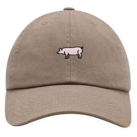 JPAK Pig Premium Dad Hat Embroidered Baseball Cap Skinny Porky Khaki