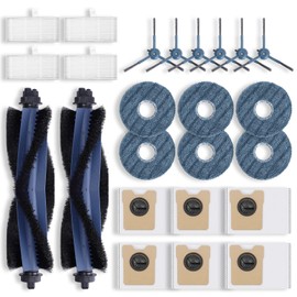Replacement Parts Kit for eufy Omni C20, 2 Roller Brushes, 4 Filters, 6 Side Brushes, 6 Mop Pads, 6 Dust Bags, 24 Pack