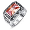 Yaresul Mens Morganite Ring Morganite Ring for Men 925 Sterling