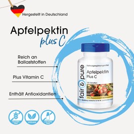 Fair & Pure® - Apple Pectin with Vitamin C & Calcium - Vegan - Natural Fibre - 180 Tablets - No Magnesium Stearate