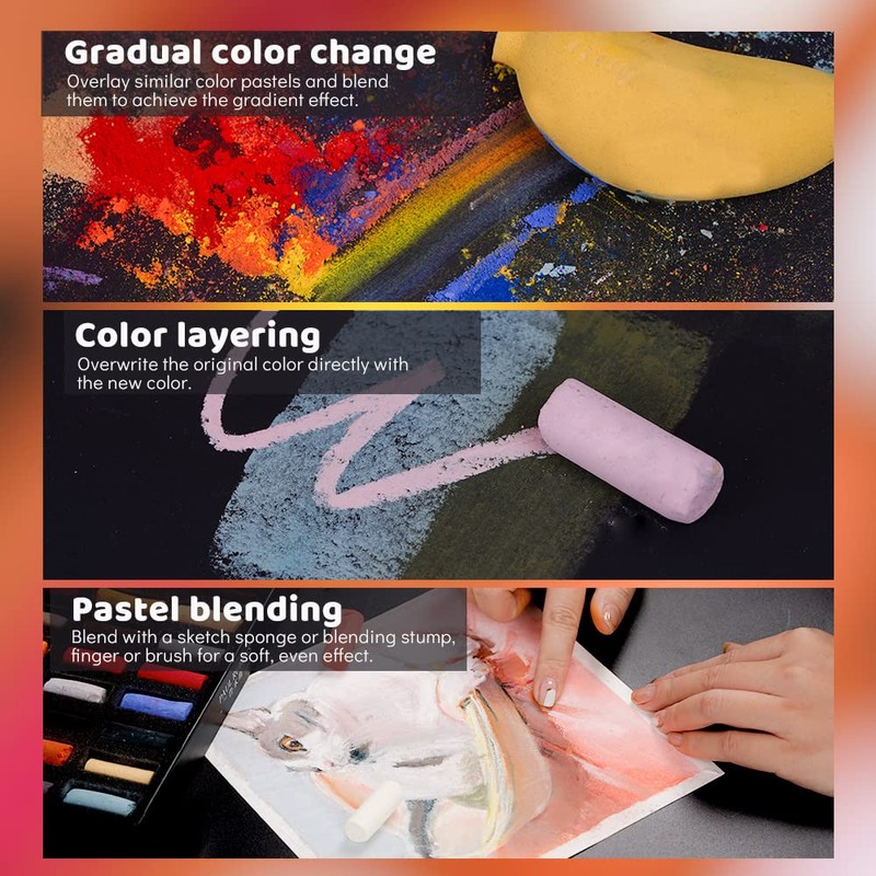 Paul Rubens Professional Soft Pastels, 40 Portrait Colors Chalk Pastels
