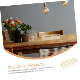 Operitacx Compartment Storage Box Makeup Tv Holder Acrylic Holder Desktop Organizer Multi-grid Lipstick Case Compartment Pencil Stand Pen Holder Pp Make up Remote Control Box White Office