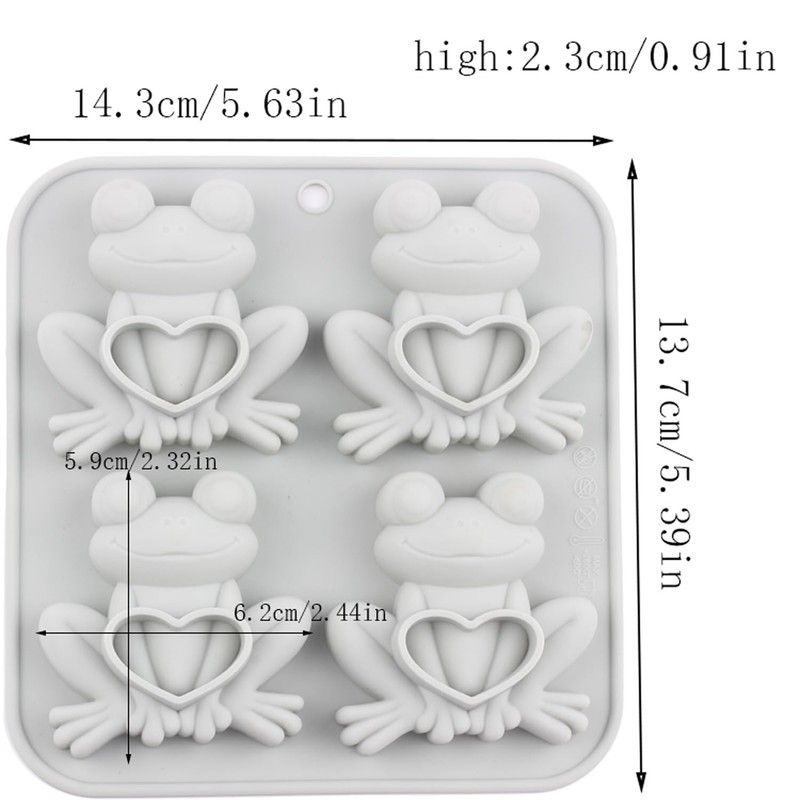 4 Cavity Frog Candy Molds Passover Frog Silicone Mold For