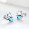 Fox Earrings Children's 925 Sterling Silver Birthstone Earrings Cute Animal