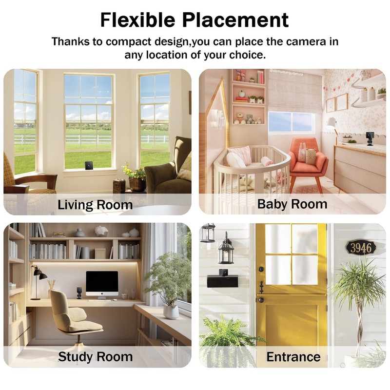 Mini Wireless Camera Home Security Camera, Small Security 1080P HD