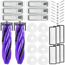 PhoebCynthi Replacement Accessories Compatible with Narwal Freo X Ultra Robot Vacuum Cleaner, 2 Main Brush, 6 Hepa Filter, 6 Dust Bags, 8 Mop Pads, 8 Side Brushes