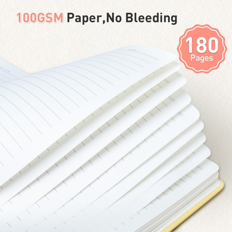 Umriox Spiral Notebook A5, 180 Pages Wirebound Notepad, 100GSM Thick