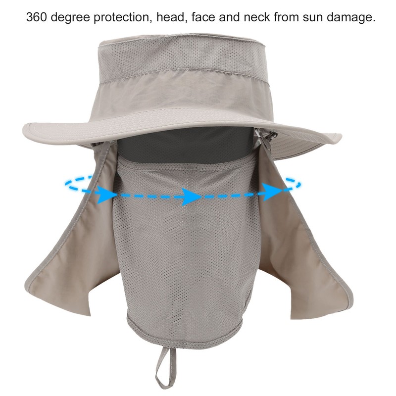 Fishing Hat Nylon Breathable Sun Protection Caps with Neck Flap