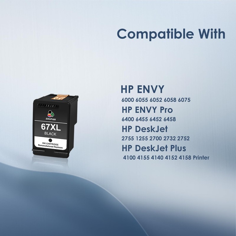 67 Black Ink Cartridges Replacement for HP 67 67 XL