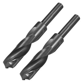 sourcing map 2pcs Reduced Shank Drill Bits 21mm Black Nitride Coated High Speed Steel HSS 9341 with 1/2 Inch Straight Shank, Twist Drill Bit for Stainless Steel Alloy Metal Plastic
