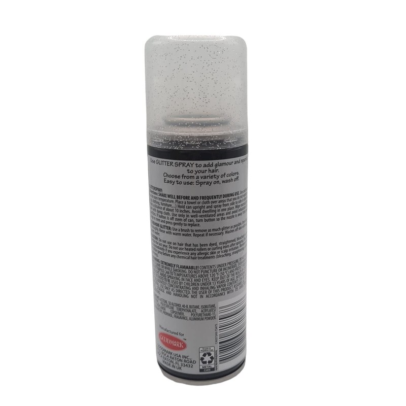 SILVER GLITTER Spray on Hair Color 3 oz GoodMark (Silver