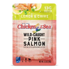 Chicken of the Sea Pink Salmon, 2.5 Ounce Packets (Pack of 12), Wild Caught Salmon, Skinless & Boneless, Lemon & Chive