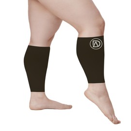 SHORT LENGTH | Plus Size Compression Calf Sleeves 10in 20-30 mmHg (SHORT) by Dominion Active - Size/Color: Short Sleeve 3XL, Color: Black