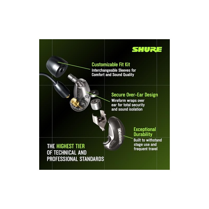 Shure Auriculares Aislantes de Sonido SE215-K, Color Negro