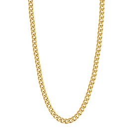 U7 Choker Necklace 14 Inch 18K Gold Plated Stainless Steel 3mm Cuban Link Chain Shoker Necklace for Men Women