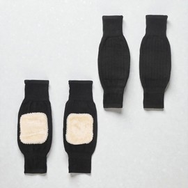 Leg knee insulation brushed lining leg warmer knit leg tosh protector 2p