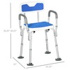 HOMCOM EVA Padded Shower Chair with Arms and Back, Bath