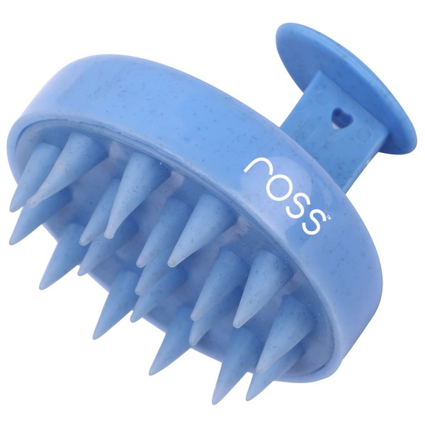 Ross Round Hair Scalp Massager Shampoo Hair Brush Super Soft Bristles Exfoliating Anti-Dandruff (Blue)