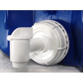 Poly Farm Samson Stacker Classic Kit, Blue, 5 gallon, 6-Pack (30 Gal total) with 6 storage-ready caps, 1 punched spigot-ready cap, 1 spigot & 1 wrench, Compliant HDPE Emergency Water Storage, Boxed