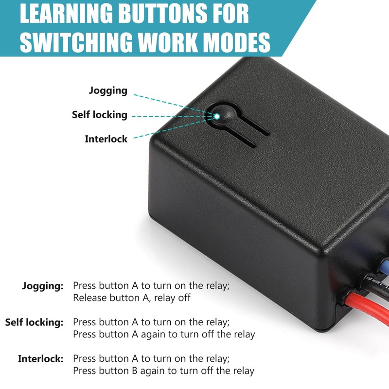 Behogan 2 interruttori radio con telecomando: ampia tensione DC 5