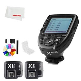 Godox Xpro-C E-TTL II 2.4G X System Wireless Control Remote Trigger with 2X X1R-C Controller Receiver Compatble for Canon Flash