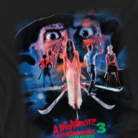 Popfunk A Nightmare On Elm Street 3 Dream Warriors Vintage Poster Women's T Shirt, Black, X-Large