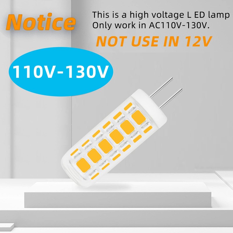TZHILAN G4 LED Light Bulb 120V Dimmable, Brighter with Glass