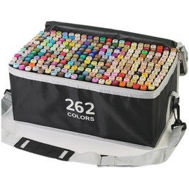 SGTIOS 262-Color Dual-Tip Markers Set with Shoulder Bag - Art Markers for Coloring, Drawing & Sketching -Gift for Kids, Teens, Artists