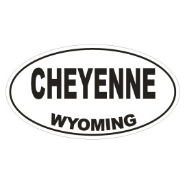 Winter Park Products Cheyenne Wyoming Oval Bumper Sticker or Helmet Sticker D1695 Euro Oval - 1 Oval $2.45