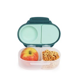 b.box b.box Snack Box for Kids & Toddlers: 2 Compartment Containers, Mini Bento Lunch Box. Leak Proof, BPA free. Ages 4 months+ (Emerald Forest, 12oz capacity)