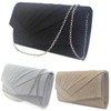 Women's Evening Party Wedding Ball Prom Clutch Wallet Handbag (Silver-2)