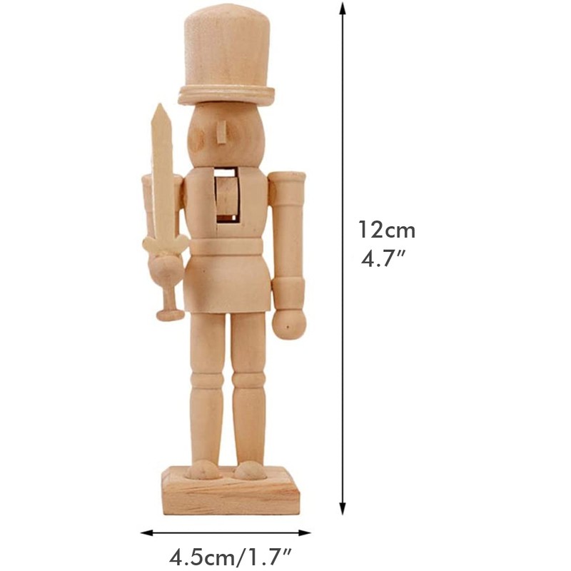 6pcs 12cm Christmas Nutcracker Ornament Set Wooden Nutcracker Character Soldier
