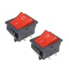 2x Kippschalter Wippschalter 4 polig Rot Schwarz ON/OFF 16A/250V Kunststoff