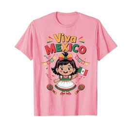 Toddler Viva Mexico Shirt Girl Mexican Flag Independence Day T-Shirt