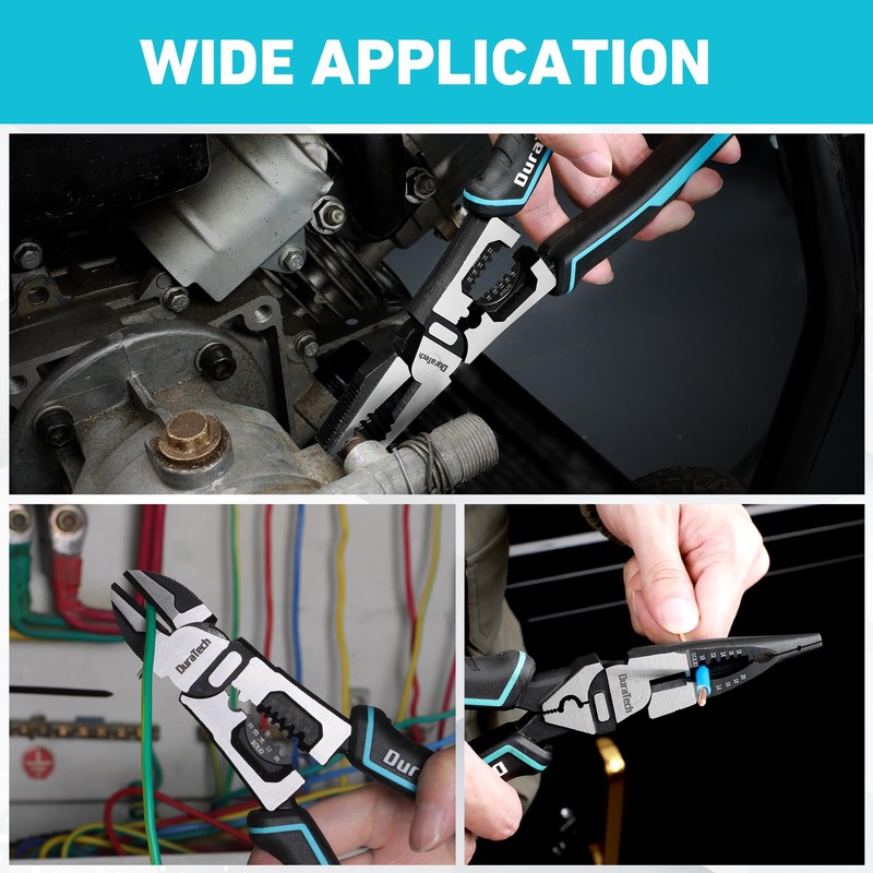 DURATECH 3PCS Pliers Set, Large 6 in 1 Multifunctional Wire