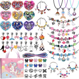 Kit para Hacer Pulseras Niñas, 150PCS Artesanía DIY Pulsera, Manualidades DIY Set de Regalos para Niñas, Kit de Fabricación de Pulseras con Bolsas de Regalo, Navidad Regalos para Niña