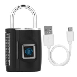 Smart Fingerprint No Password Unlock Padlock Customs Lock for Suitcase Luggage Backpack Black