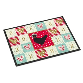 Caroline's Treasures CK5261MAT Polish Poland Chicken Love Doormat 18x27, Red Front Door Mat Indoor Outdoor Rugs for Entryway, Non Slip Washable Low Pile, 18H X 27W