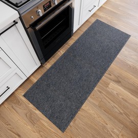 Ottomanson 2'6" x 6' Ultra-Thin Hallway Runner Rug - Durable Non-Slip Carpet for High-Traffic Areas - Fits Under Doors for Seamless Entry - Ideal for Kitchen, Entryway, Bedroom & Living Room, Black