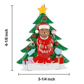 Adornos de Navidad personalizados para mamá embarazada 2024, adorno de oso embarazado para árbol de Navidad, adorno de bebé para bebé, adorno de bebé que viene de bebé, regalo para nuevos padres