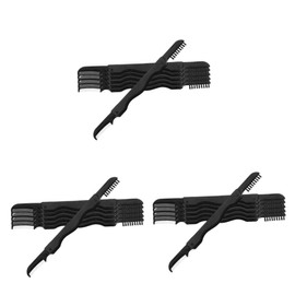 Baluue 18pcs Dual-ended Eyebrow Brush and Comb Portable Flodable Makeup Tool for Eyebrows and Eyelashes Soft Bristles for Precise Application and Grooming Black Stainless Steel Design