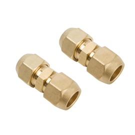 1/4 Double Nipple for Copper Pipes, 2 Pieces Air Conditioning Copper Pipe Extension, Copper Pipe Connector for Joint Double Connector, Air Conditioning Screw Connection for 6.53 mm Copper Pipe Air