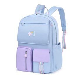 FANDARE Children's Backpack School Bags Boys Girls School Backpack Kids School Bag for 3-6 Class Students Outdoor Travel Daypacks Nursery Bag Backpack Waterproof Nylon, Blue Purple, Casual