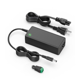 24V Power Supply, 2.5A 60W AC 100-240V Power Adapter for LED Strip Light, Security Camera, Wireless Router, ADSL Cats, HUB, Switches, Audio/Video 24V 2.5A 50-60Hz Power Cord with 5.5 x 2.1mm 2.5mm