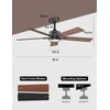 Ohniyou 48'' Ceiling Fans with Lights and Remote, 6 Speeds,