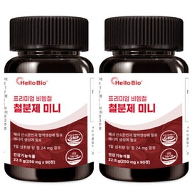 Premium non-heme iron iron supplement mini 90 tablets, 2 x total 6-month supply / 프리미엄 비헴철 철분제 미니 90정 2개 총 6개월분