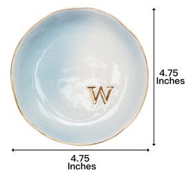 COLLECTIVE HOME - Ceramic Jewelry Tray, Decorative Trinket Dish for Rings Earrings Necklaces Bracelet Watch Keys, Birthday Mother's Day Christmas Gift for Women, 4.75", Colored Surface (W)